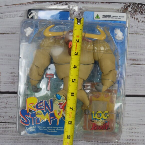 Ren and Stimpy Palisades Shaven Yak Figure Invisible Log Blammo 2004 BOX DAMAGE - Picture 5 of 16